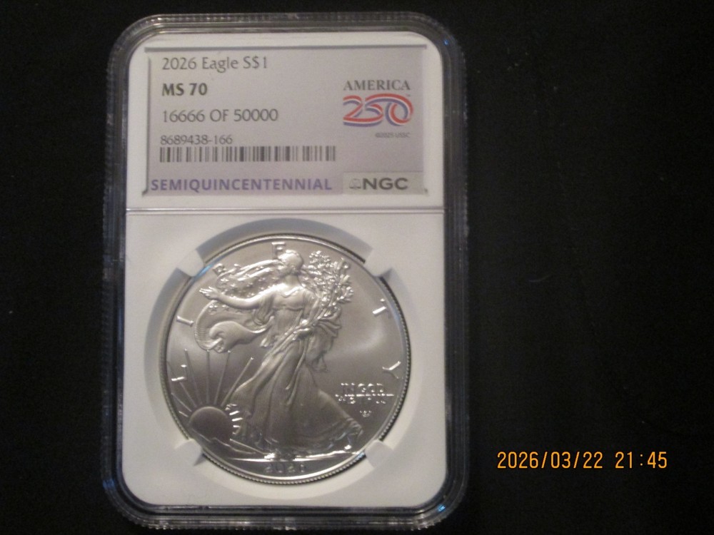 2026 silver eagle MS70 America 250 #16,666 of 50,000