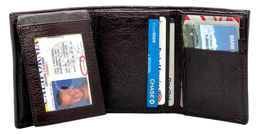 RFID Blocking Premium Leather Credit Card, Business Card, ID Holder Trifold Wall