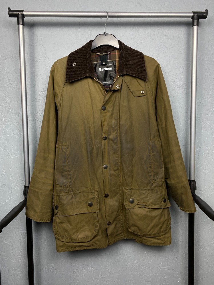 Barbour Mens Classic Beaufort Waxed Jacket Size L