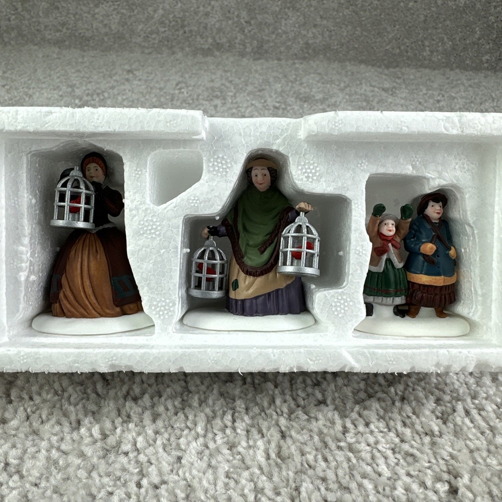 Dept 56 Heritage Village The Bird Seller Porcelain Figurine Set of 3