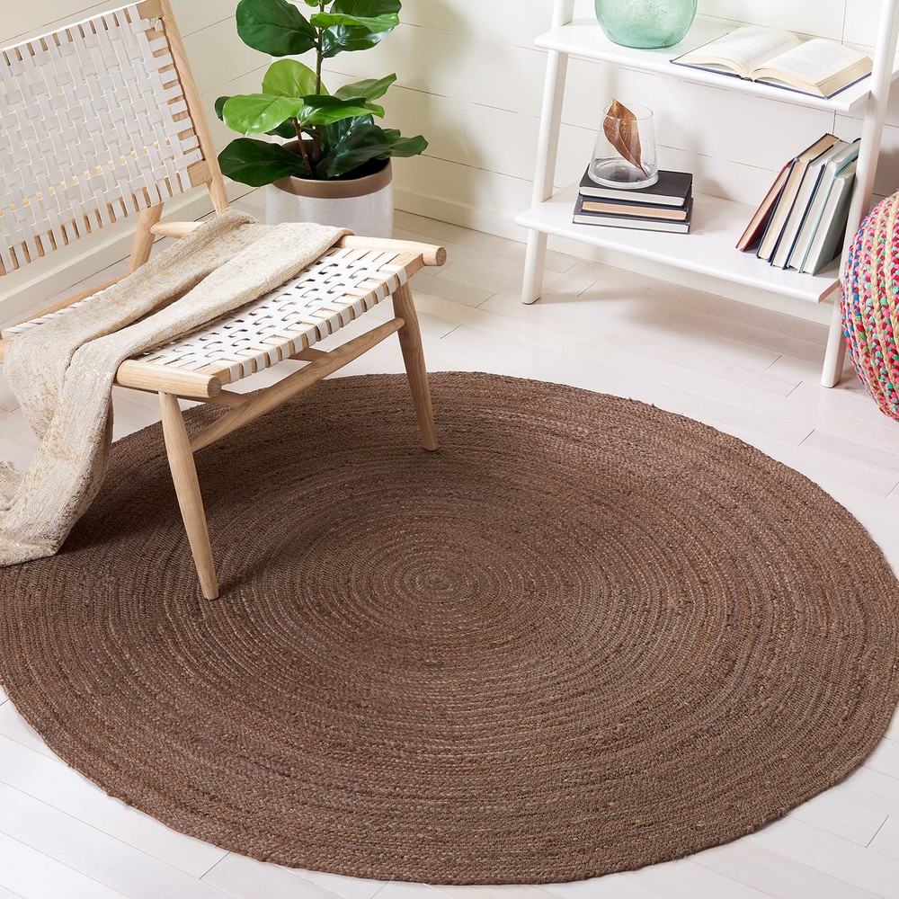 SAFAVIEH Natural Fiber Collection 6' Round Brown NFB901T Handmade Premium Jut...