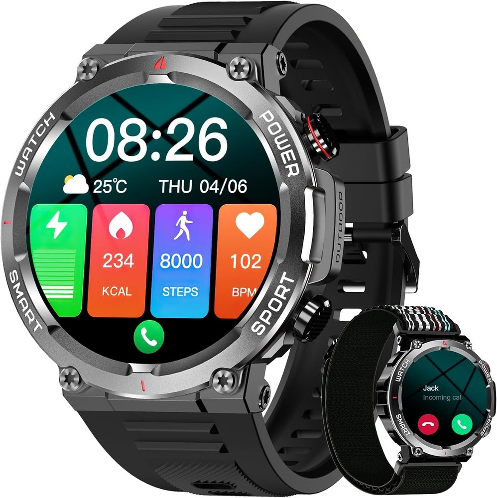 Smart Watch Military Tactical Men Sport Heart Rate Fitness Tracker Wristwatch US