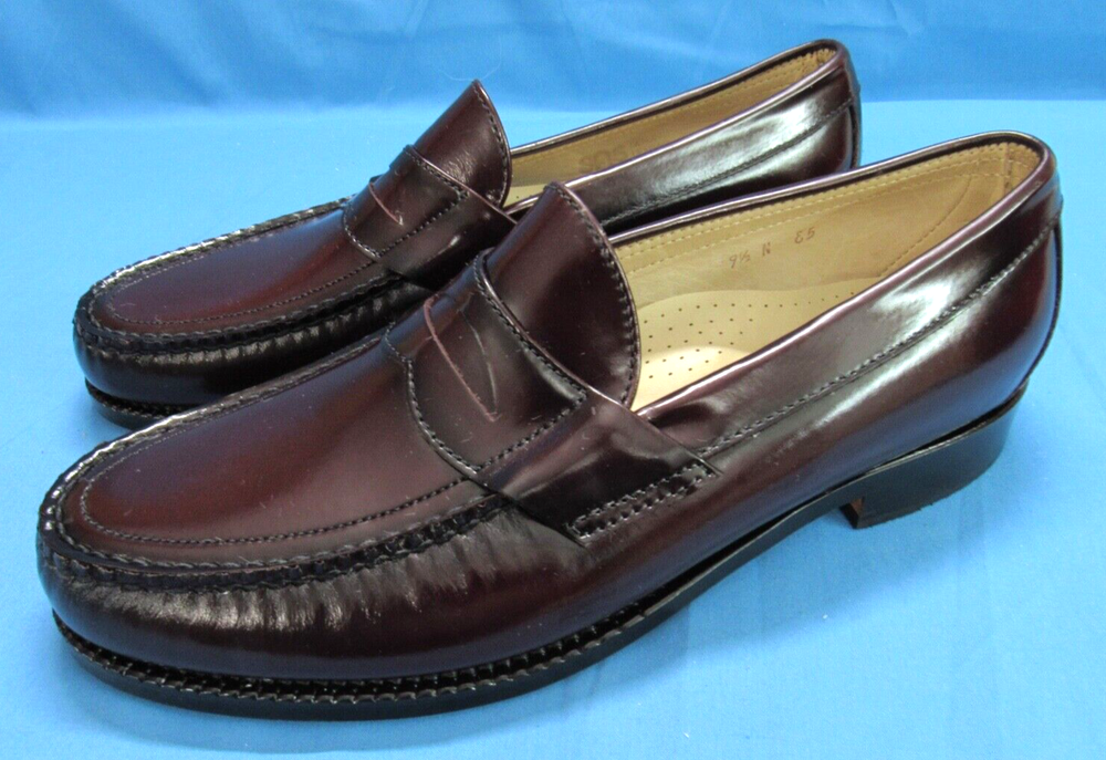 SAS Men Penny 40 Cordovan Leather Slip-On Comfort Dress Loafers Size 9.5N