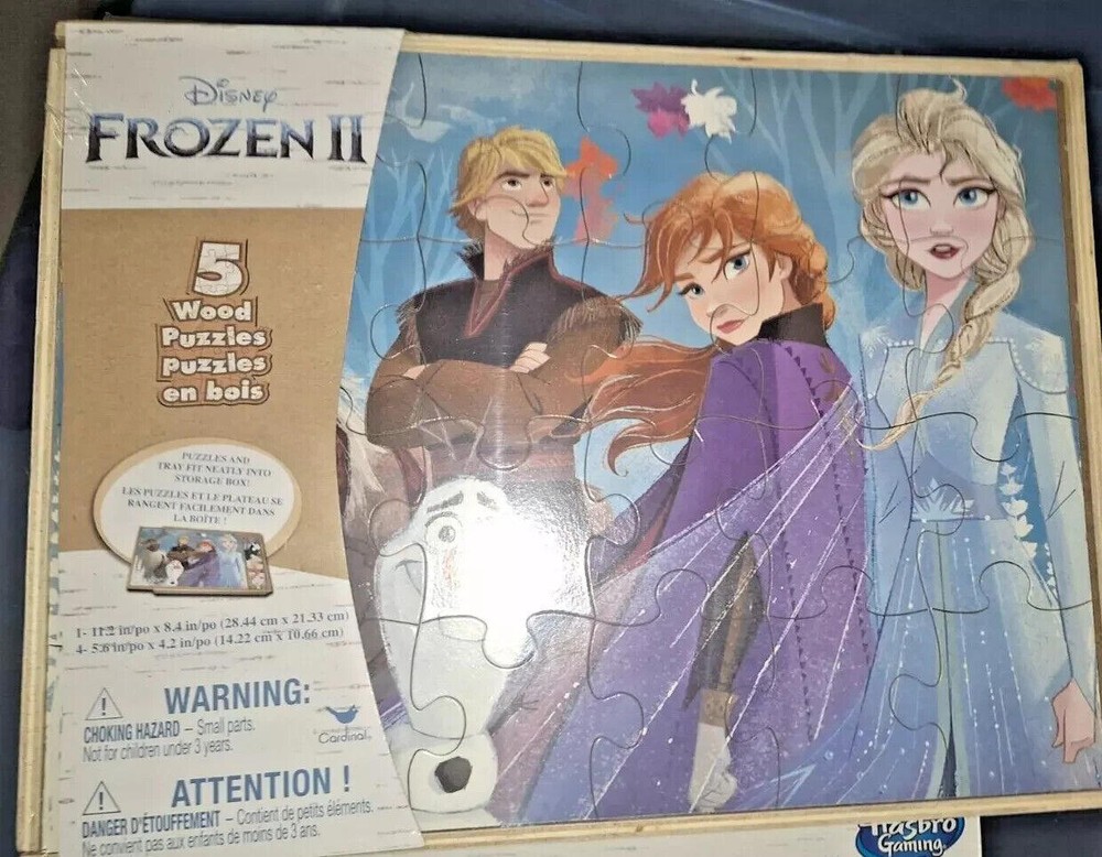 NEW ~ DISNEY FROZEN II 5 WOOD PUZZLES SET KIT TOYS KIDS GAME