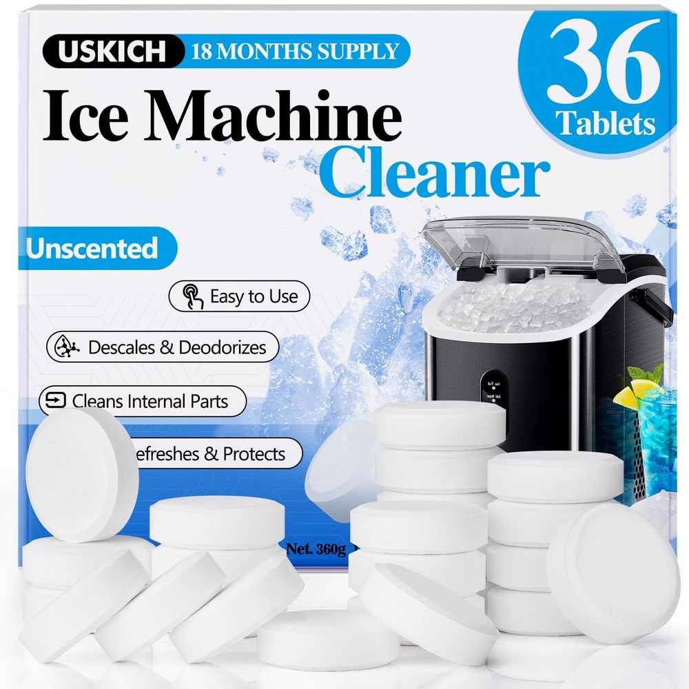 36-Pack Ice Machine Cleaner Descaler Tablets for All Ice Makers