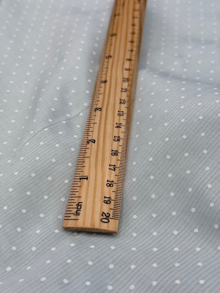 Vintage light blue cotton voile fabric remnant 2.5 yards x 16 inches for dolls and crafts