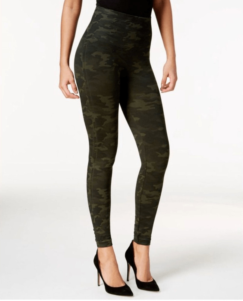 Spanx Look at Me Now High-Waisted Seamless Leggings - Green Camo Medium