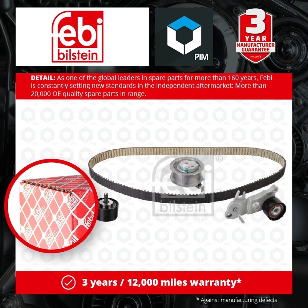Timing Belt Kit fits VOLVO S60 Mk2 2.0D 13 to 18 Set 31316579 31316579S1 Febi