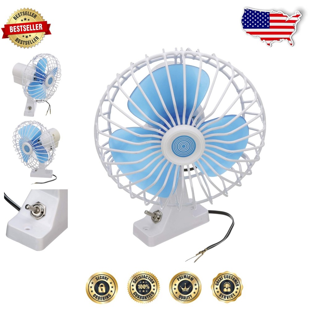 Versatile Fixed-Mount Oscillating Fan, 6 in. for Boats and Trucks - Easy Install