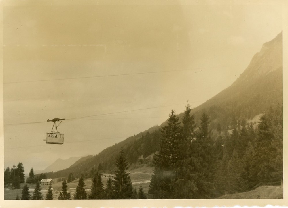 Cable Car Ascending Mountain Vintage Found Photo Tramway Landscape Transport 17