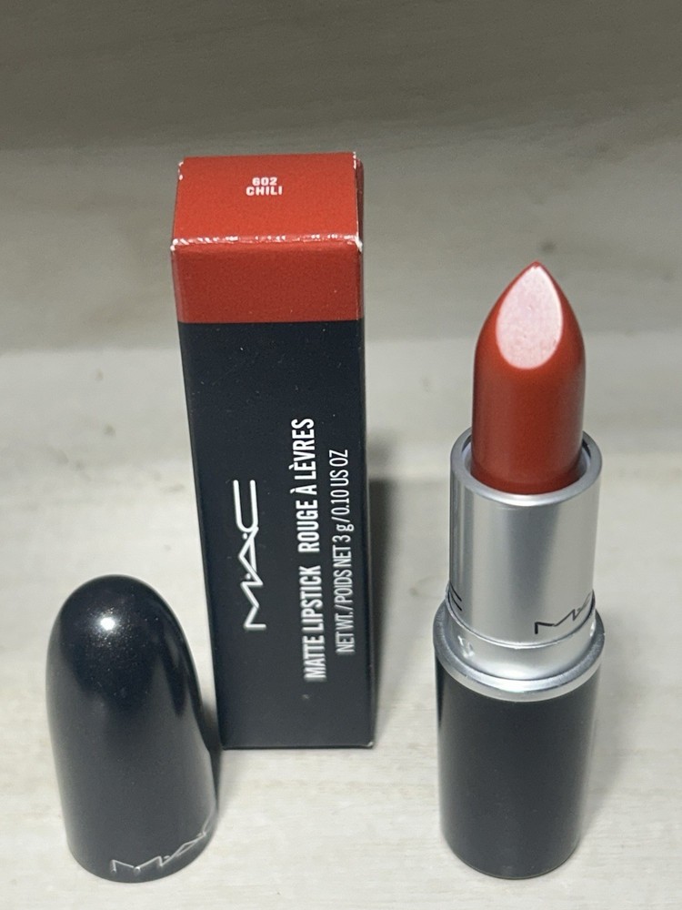 MAC Matte Lipstick ~#602 Chili ~0.1 oz /3g ~Full Size BRAND NEW IN BOX