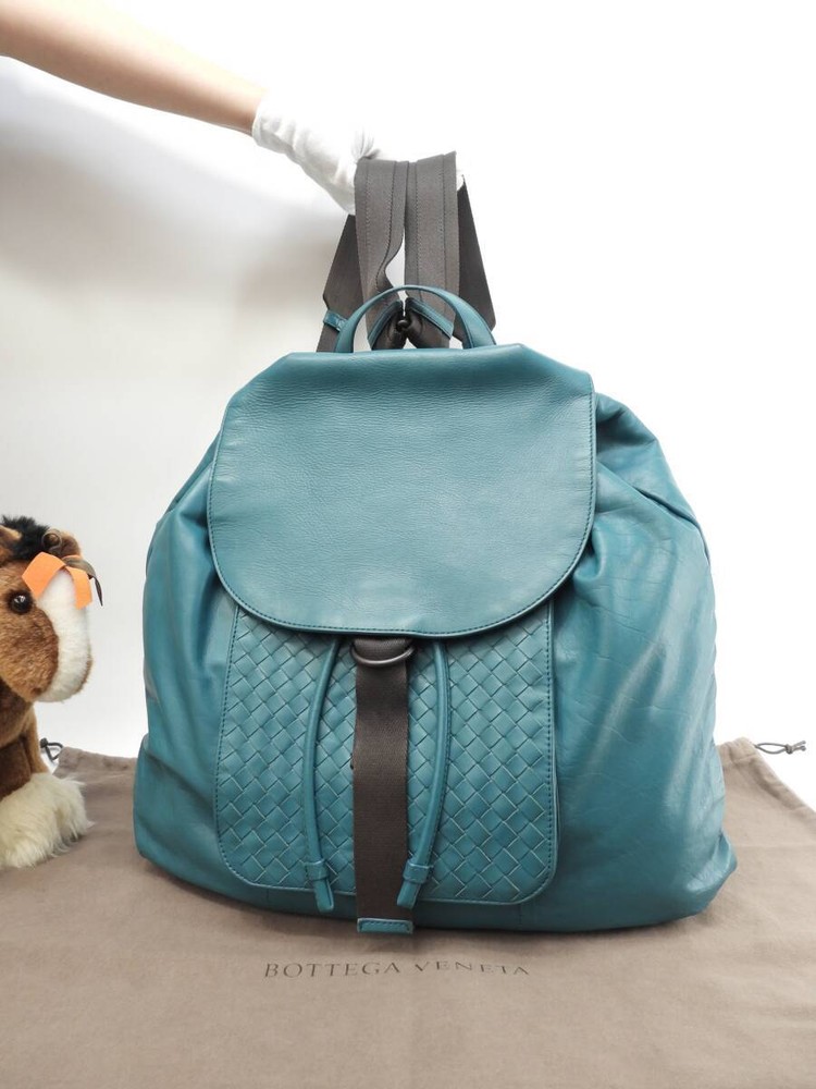 Bottega Veneta Backpack Intrecciato Leather Green Rucksack Bag B05228419H