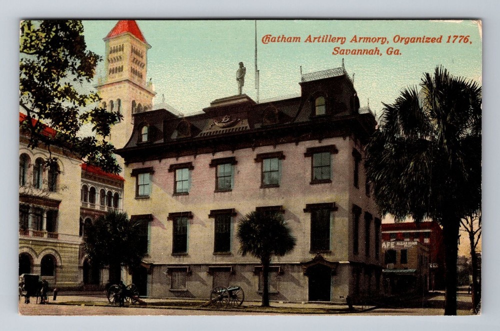 Savannah GA-Georgia, Chatham Artillery Armory, Souvenir, Vintage Postcard
