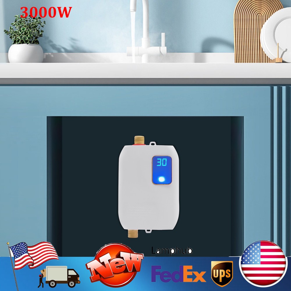 Mini Electric Tankless Water Heater Instant Hot  Kitchen Heater 110V 3000W
