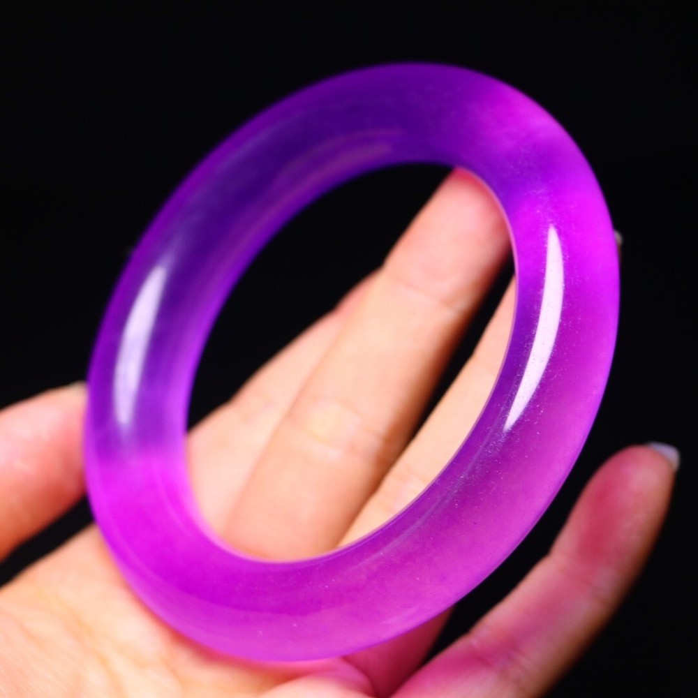 certificate natural AAA high Ice purple Jade Round bar jadeite bracelets 58-59mm