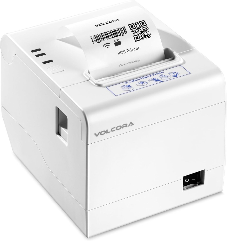 Volcora 80mm POS Thermal Receipt Printer with Auto Cutter USB WiFi Connectivity