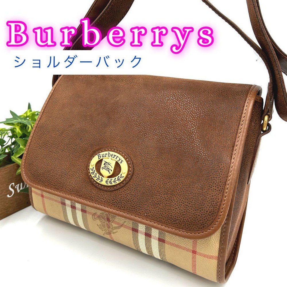 Burberry Shoulder Bag Nova Check Canvas Brown Authentic F1205383