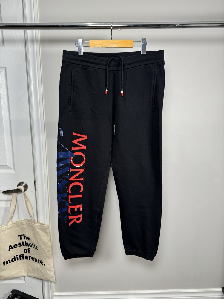 Moncler Genius 2 Moncler 1952 Black Awake NY Edition Logo Lounge Pants Size M