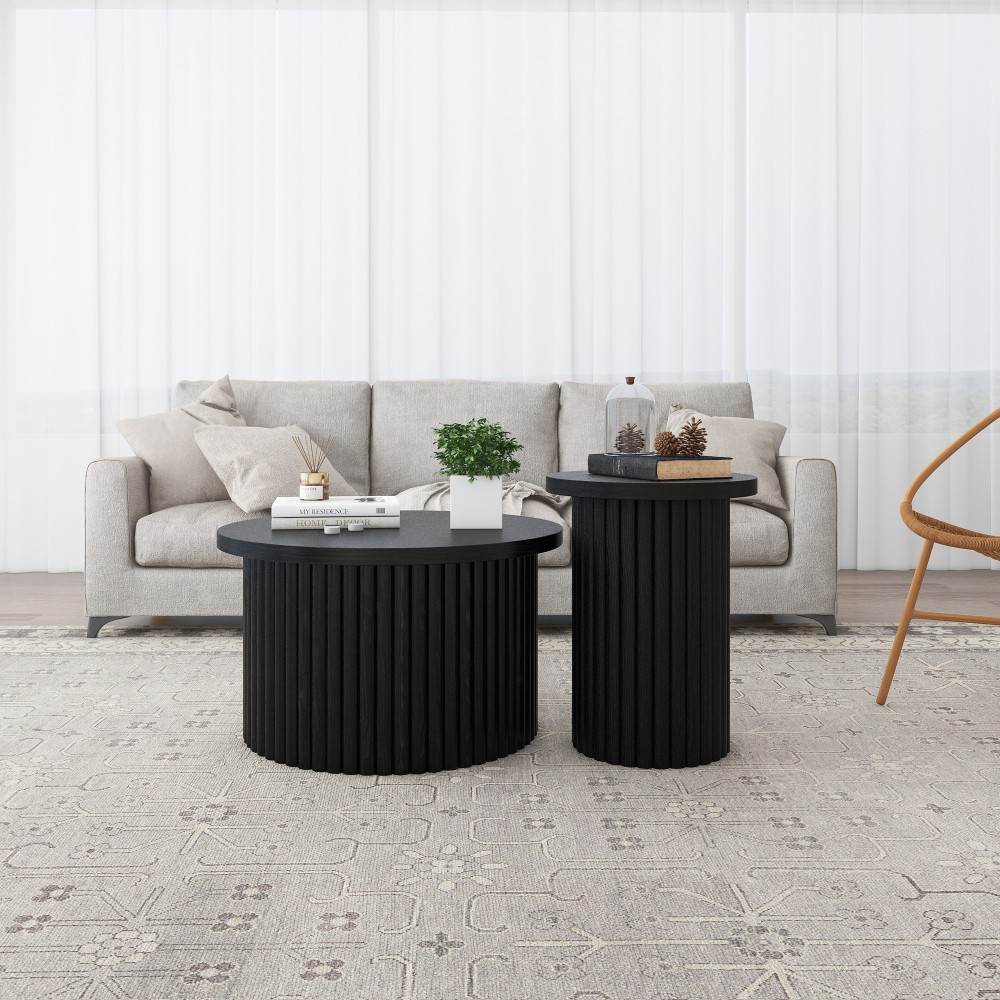 Coffee Table Distinctive wood grain Features non-slip pads No sharp corners