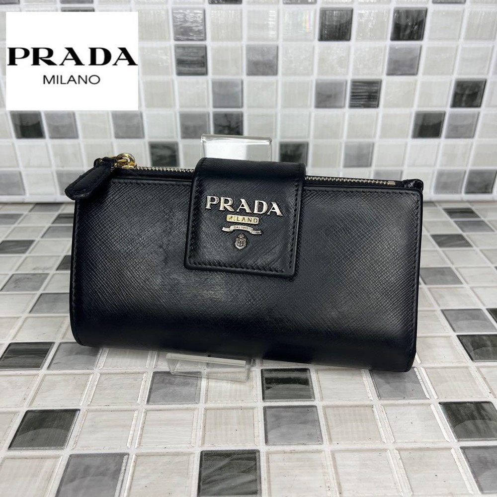 Prada Leather Bifold Wallet for Men 19x9.5cm Excellent Used Condition