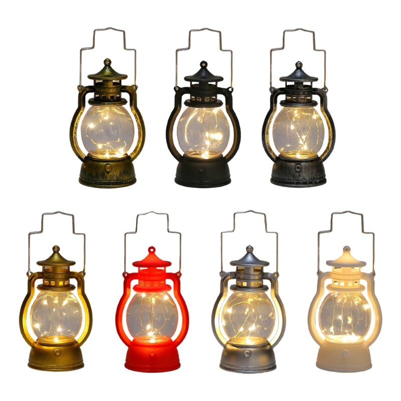 Powered Vintage Lantern Plastic LED Lamp with Dimmer