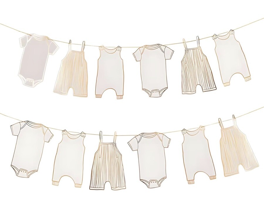 Neutral Gold Trim Baby Shower Banner for a Sweet and Elegant Celebration