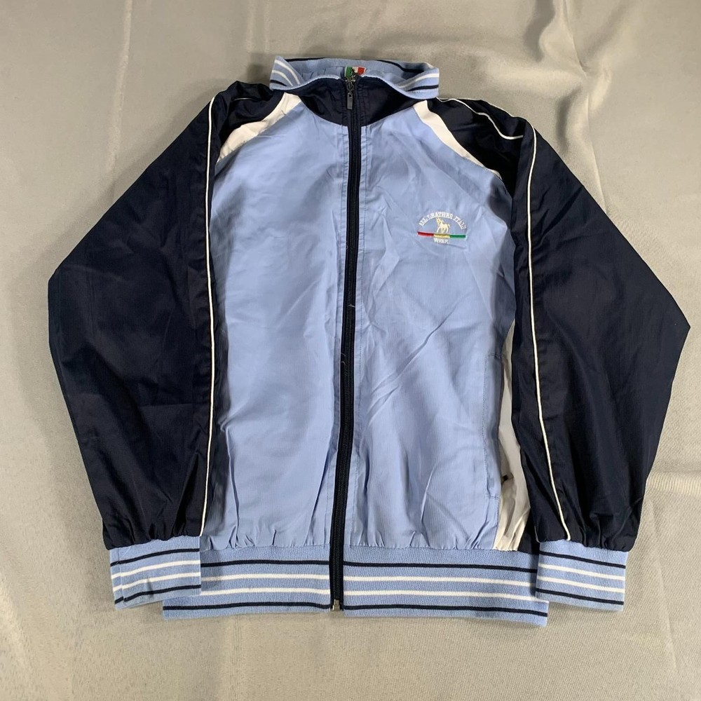 Loma Italy Retro Y2K Blue Black Track Jacket Streetwear Windbreaker