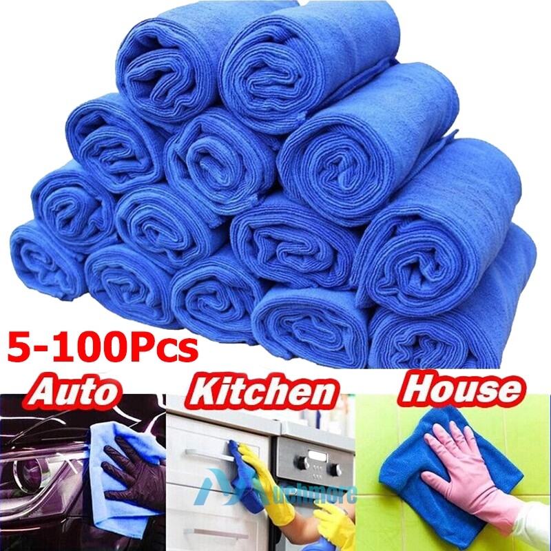 5-100Pcs Microfiber Towel Cleaning Cloth for LED TV and Auto Detailing Polishing