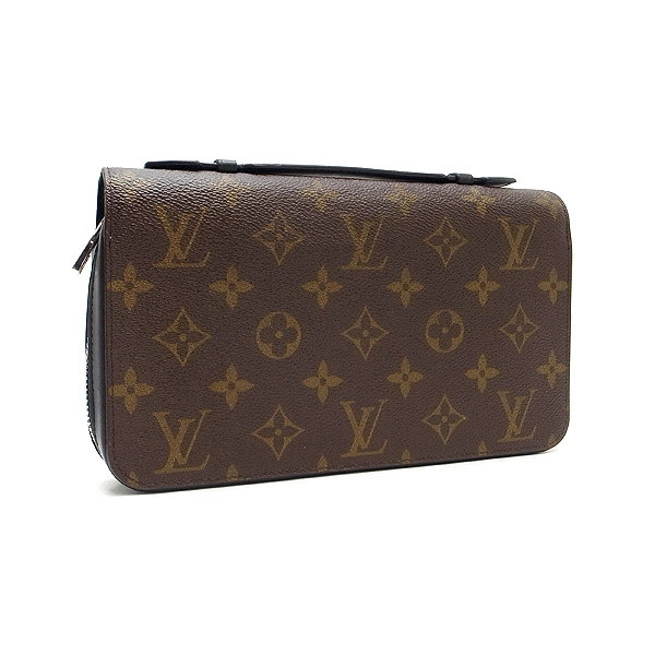 LOUIS VUITTON Zippy XL Monogram Macassar Used Wallet with Leather accents