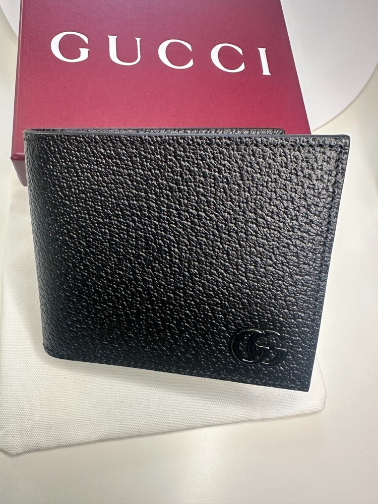 GG  BlackGUCCl Leather Mens Wallet