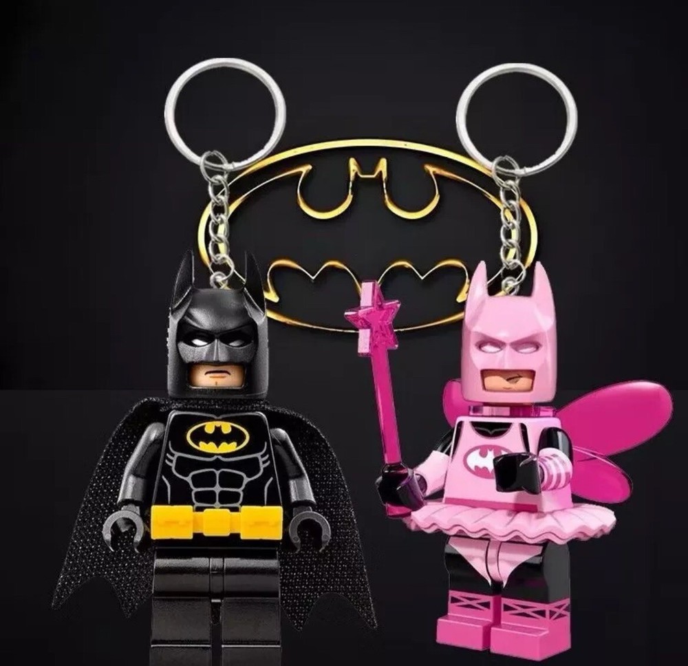 Exclusive Pink Fairy Batman Lego Keychain Valentine's Day Couple Gifts 2024 HOT