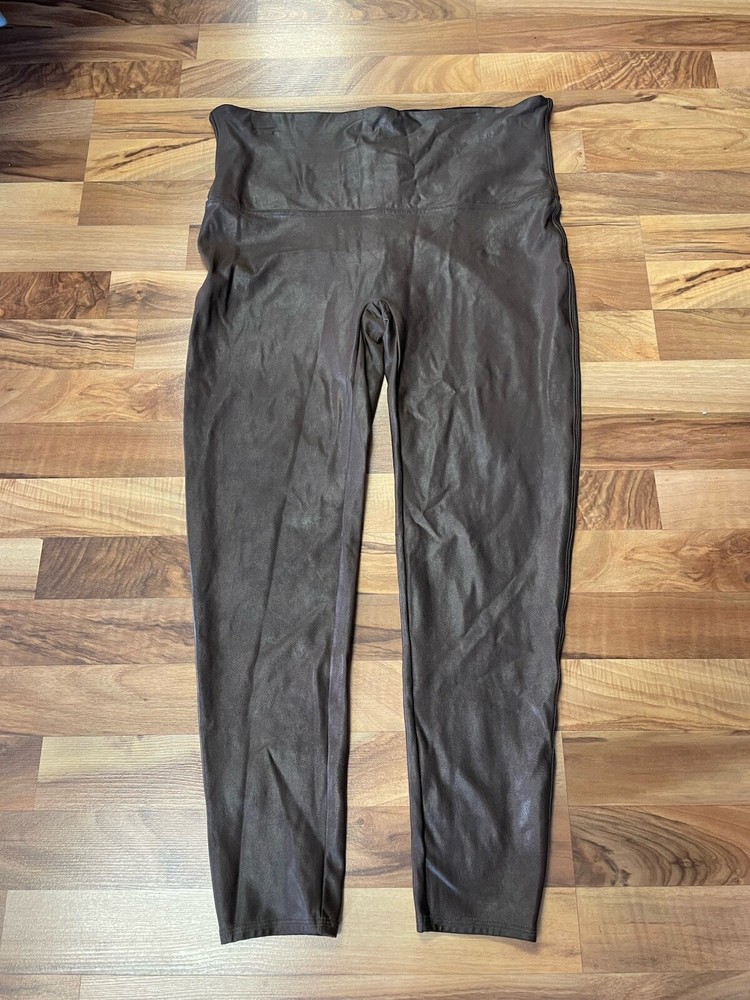Spanx Faux Leather Leggings Size 3X/3TG in Brown New Without Tags  