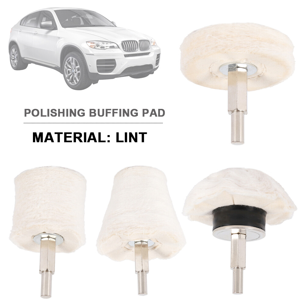 4X Stainless Steel Polishing Buffing Pad Mop Wheel Drill Kit for Car Polisher∀