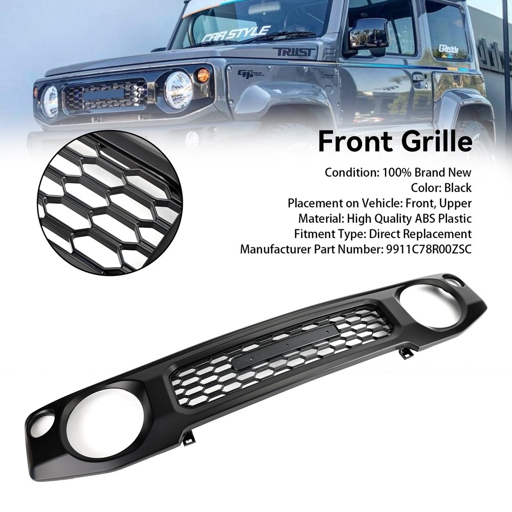 Honeycomb Front Bumper Grill Grille Fit Suzuki Jimny JB74 2019-2023 Black !!