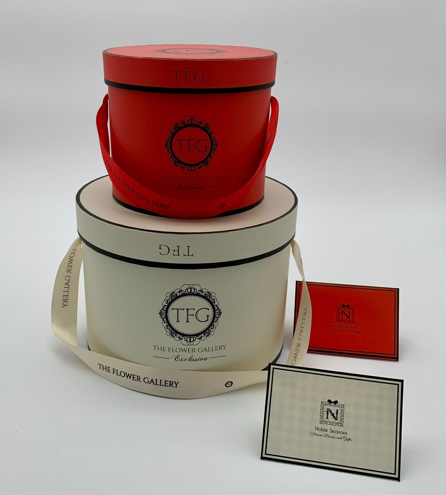 Round Flower Box, Floral Gift box, Set of 2 pcs, with Lids Premium Quality