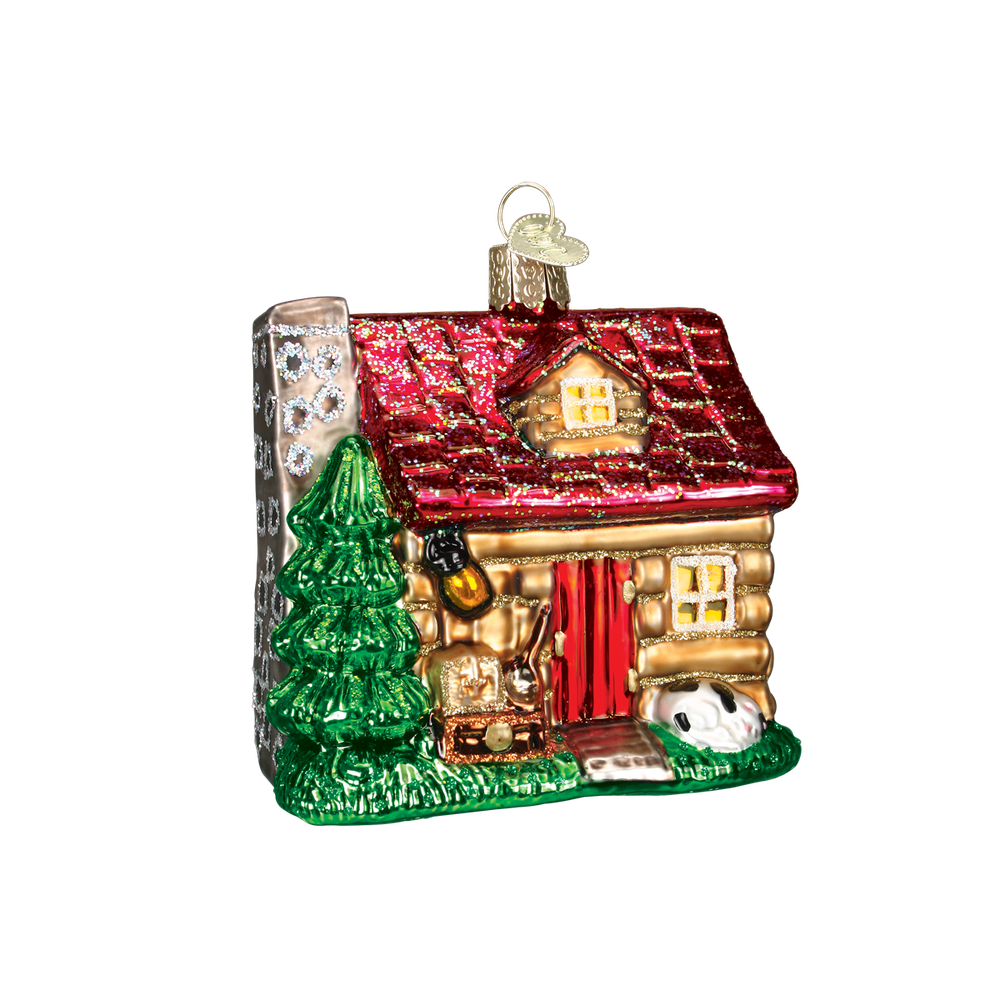 Lake Cabin outdoor camping Glass Ornament Old World Christmas NEW