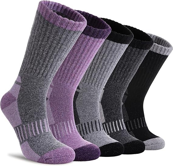 Womens Merino Wool Hiking Socks Thermal Warm Winter Boot Crew Socks Large Size