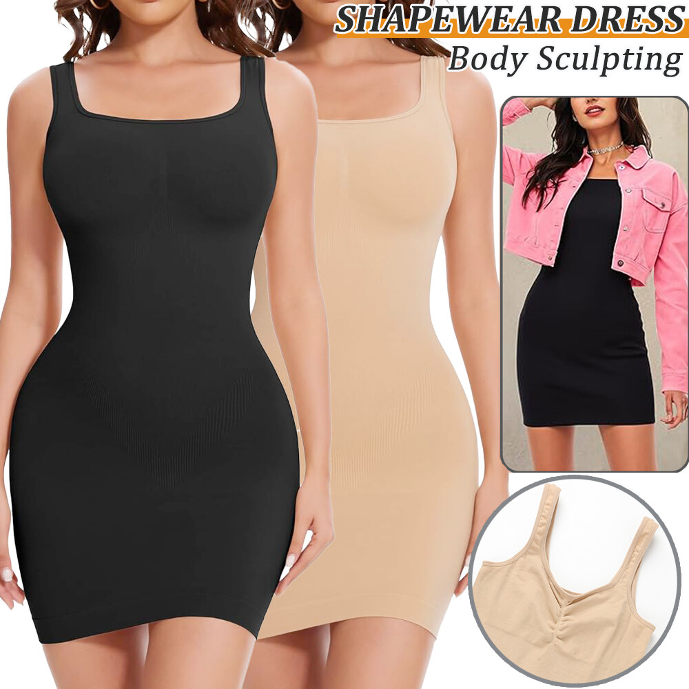 Slimming Shapewear Dress for Women Tummy Control Bodycon Mini Dress