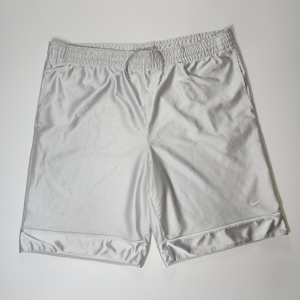Nike Dazzle Shorts Mens L White Silver Basketball Mesh Shiny Athletic Y2K Vtg