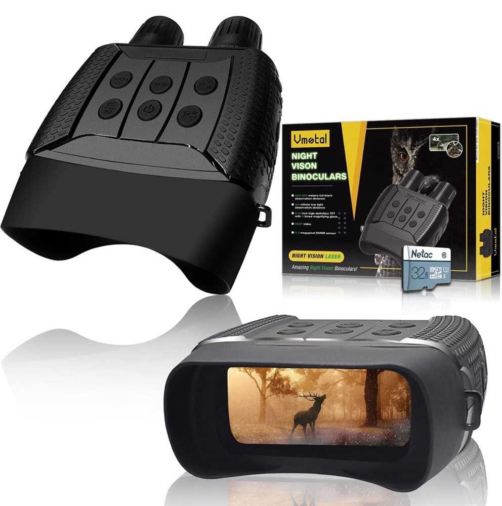 Vmotal Night Vision Digital Binoculars, Camera, Video, Case, Cords & 32G TF Card