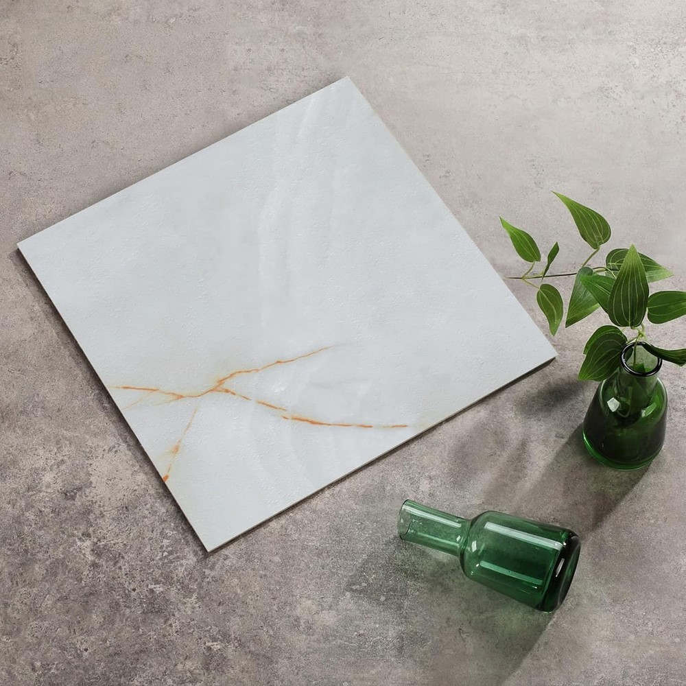 Easy-Install Self-Adhesive Vinyl Floor Tiles, 20-Pack Covers 20 Sq Ft