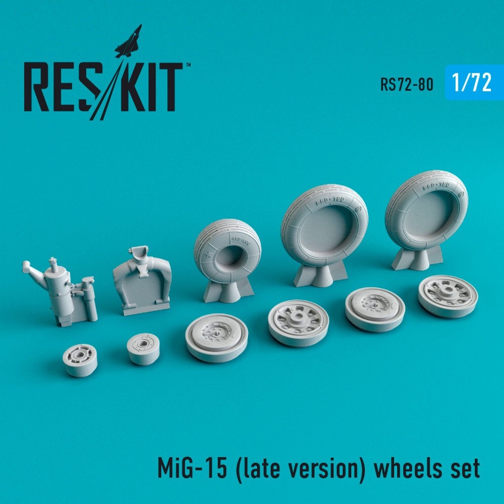 MiG-15 Late Version Wheels Set 1:72 ResKit RS72-0080 Model Parts