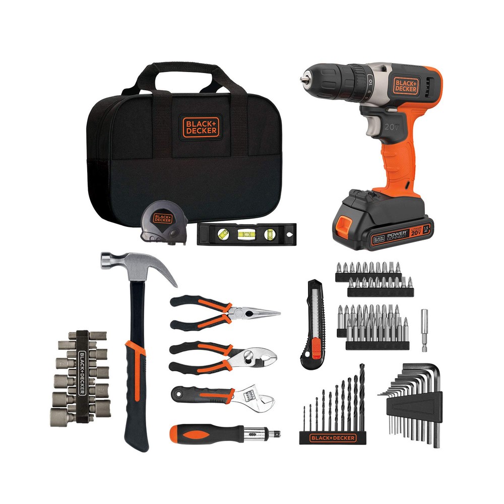 by BLACK+DECKER Home Tool Kit with 20V MAX Drill/Driver, 83-Piece (BDPK70284C...
