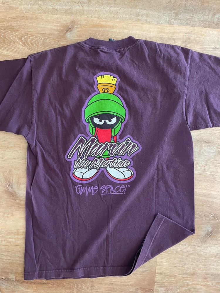 Vintage 90s Marvin the Martian Gimme Space Warner Bros Purple T-Shirt
