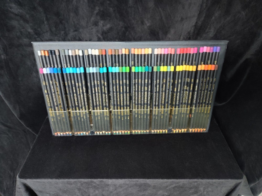 Rare 96 Piece Design Spectracolor Colored Pencil Set Unused Vintage With Easel