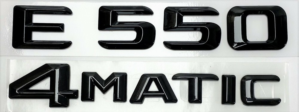 Glossy Black e550 + 4 MATIC Rear Trunk Emblem Badge Fit for Mercedes Benz E550