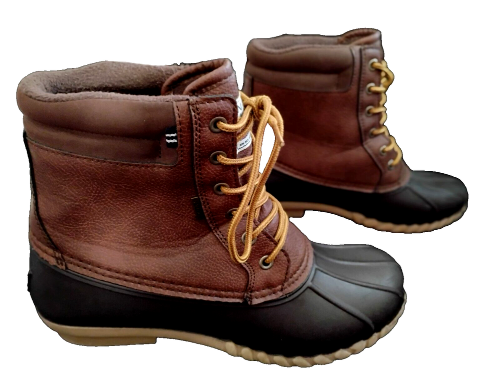 Mens Nautica Channing Leather Brown/ Black Pebbled Cold Weather Boots Size-11