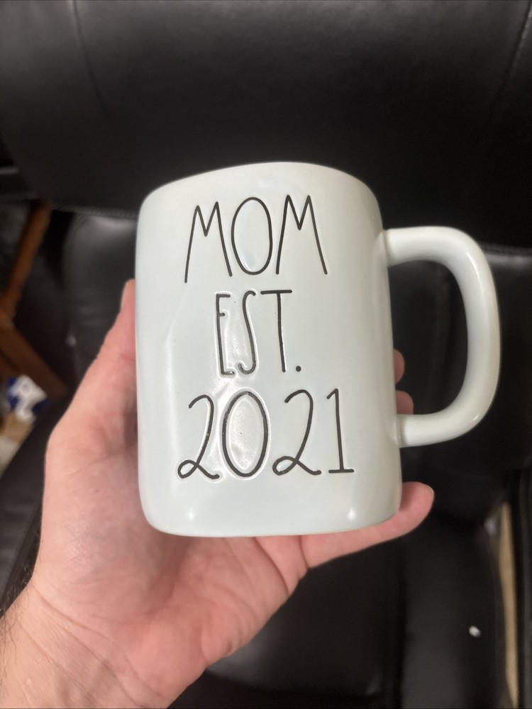 Rae Dunn Blue “Mom Est. 2021” Ceramic Mug