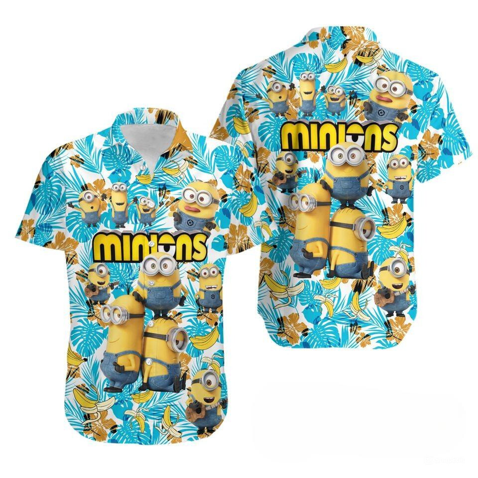 Minions The Rise of Gru Shirt 3D Minion Tropical Hawaiian Shirt