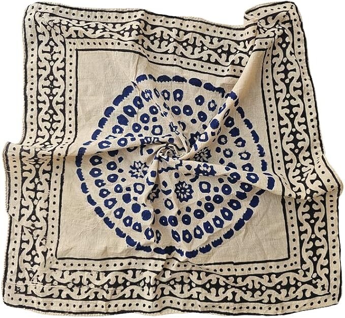 100% Cotton Bohemian Bandana Scarf Soft Boho Style Neckwear